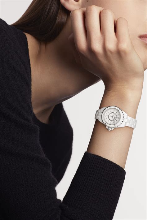 chanel j12 mother-of-pearl watch|J12 Watch, 29 mm White Ceramic & Steel .